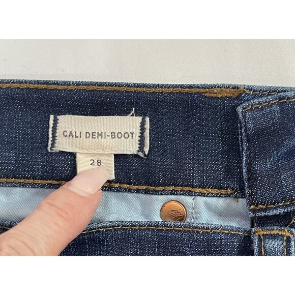 madewell Women’s Jeans Size 28 cali demi boot Mid Rise Blue Zipper Stretch - Picture 10 of 15